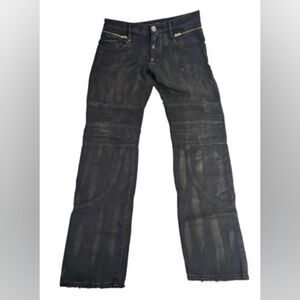PHILIPP PLEIN Black Skinny Biker Fit Distressed Jeans Size 36 Retail $450 NWOT